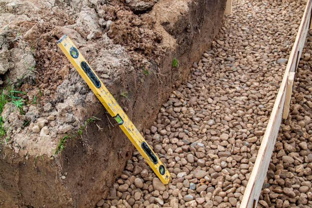 Retaining Wall Base Preparation