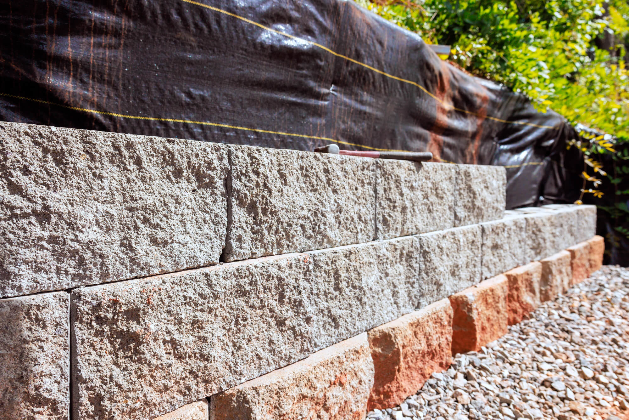 Retaining Wall Base Preparation